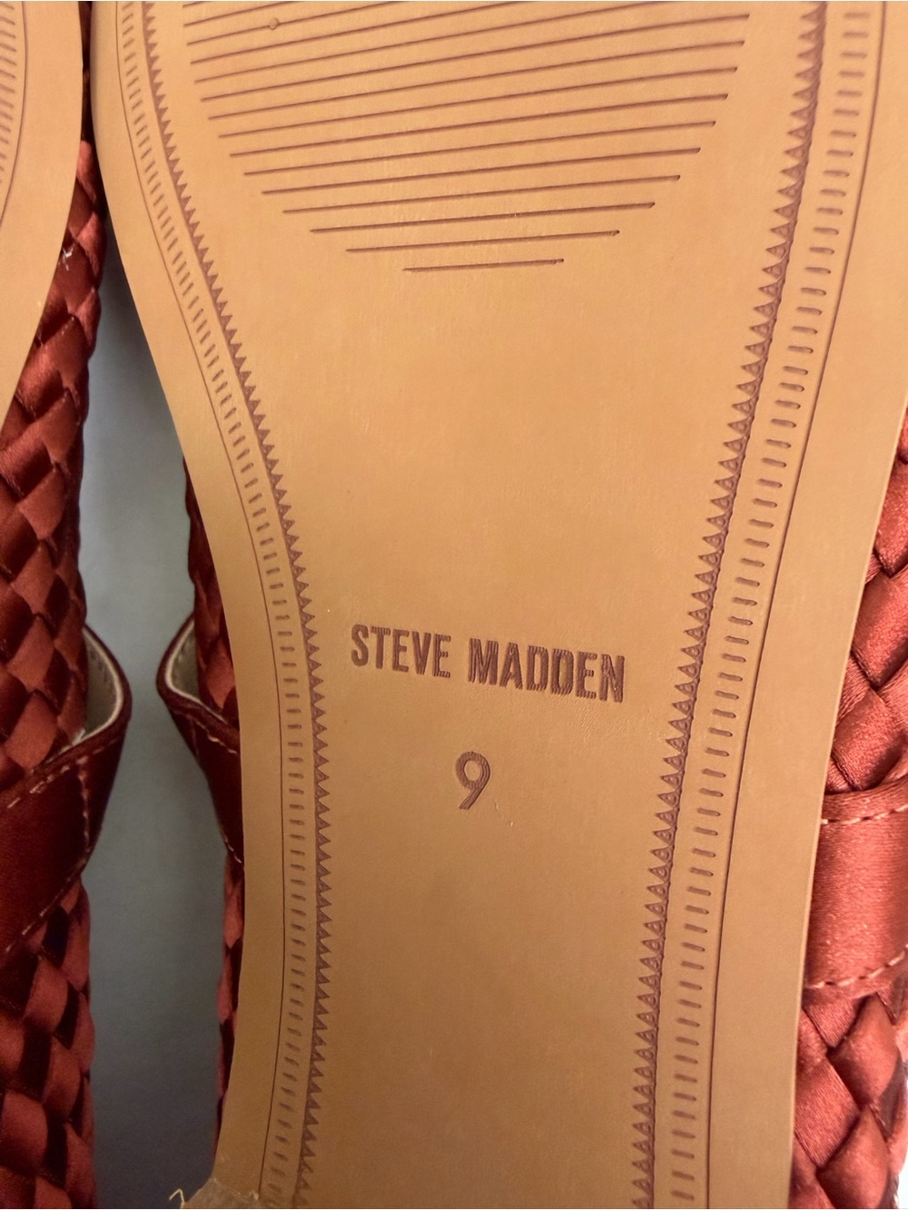 NEW Steve Madden Dreaming Mary Jane Ballet Flat In Warm Rust Satin Size 9 - Picture 13 of 13